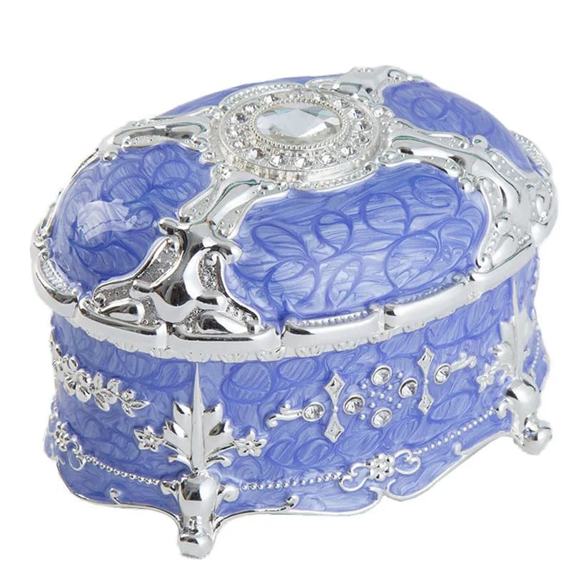 DSA Court Metal Creative Diamond Set, Oval Jewelry Storage Jewelry Box, Birthday Wedding Gift