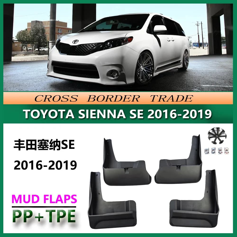 For Toyota Sienna SE 2016-2019 Mud Flaps OE Style Splash Guards Set of 4 Sporty Design Anti-Spray Protection