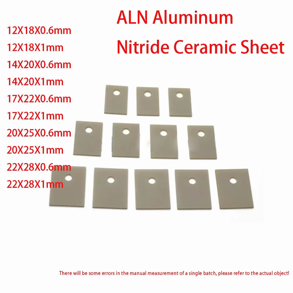 50pcs ALN Tablets Aluminum Nitride Aluminum Nitride Ceramic Sheet High Thermal Conductivity Insulating Sheet Thickness0.6mm/1mm
