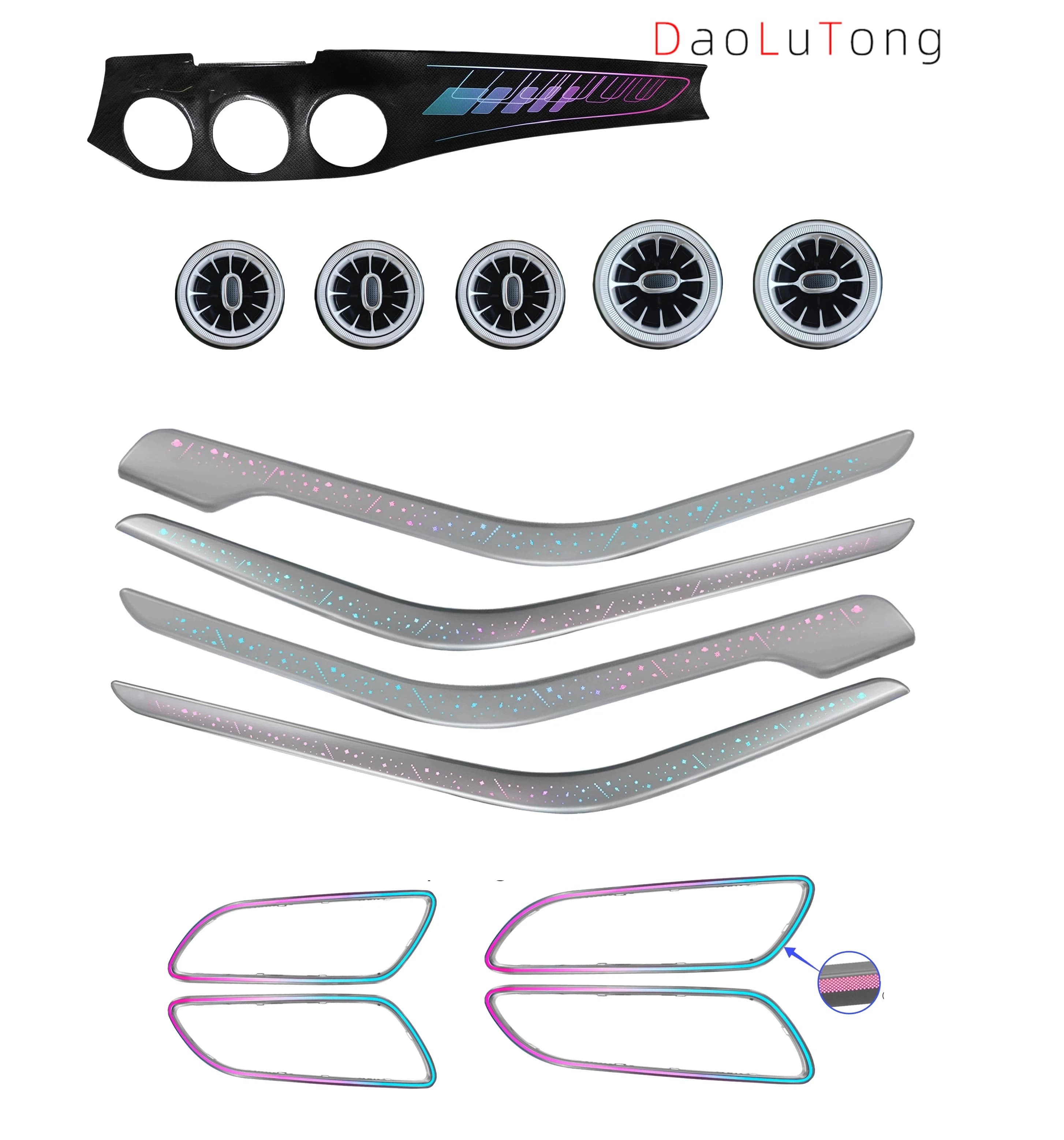Auto Interior LED Atmosphere Light 256 Color Starlight Panel For Mercedes Benz GLA W156 CLA W117 2013-2019 Air Vent LED