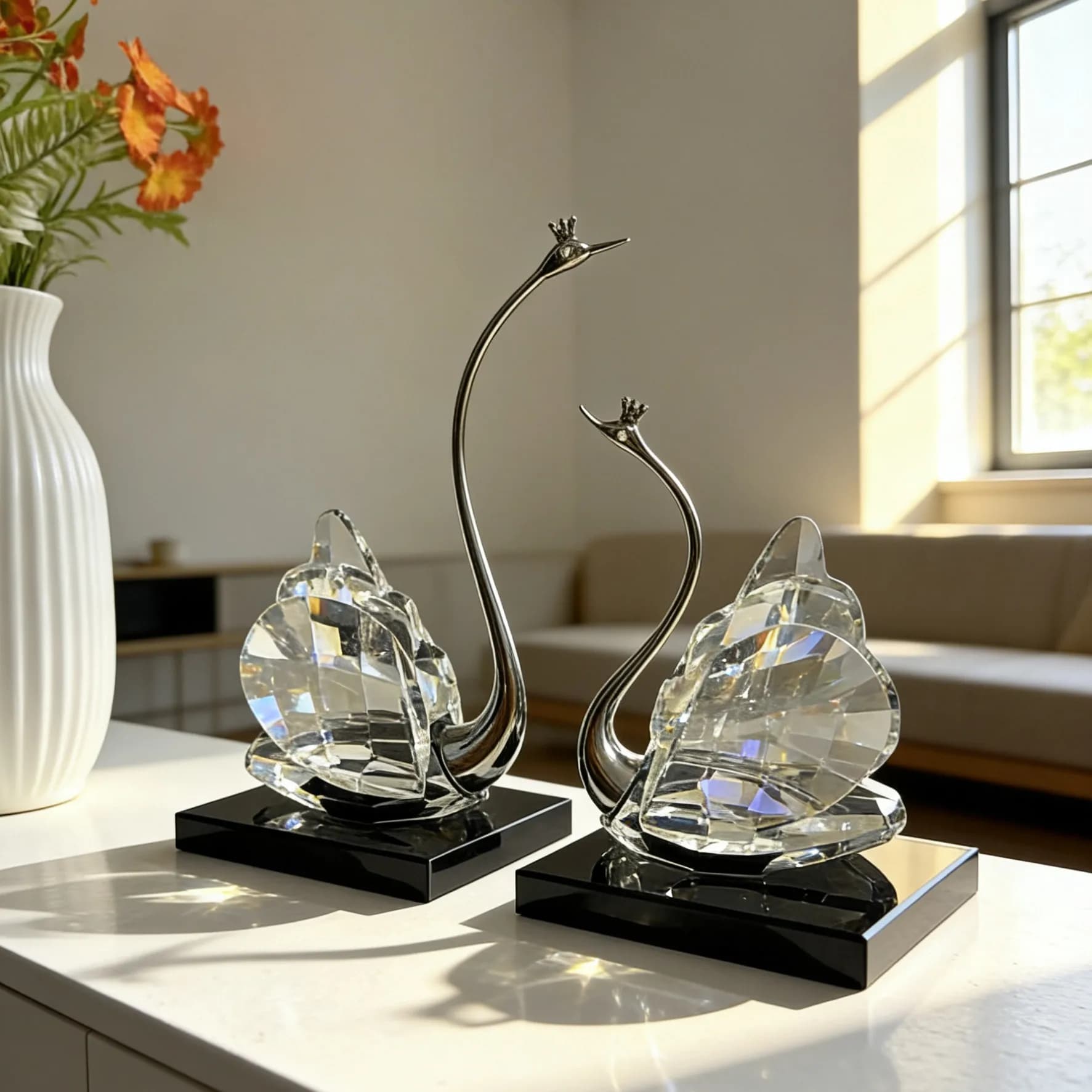 Crystal Swan "high-end light luxury decoration ornament wedding housewarming engagement gift