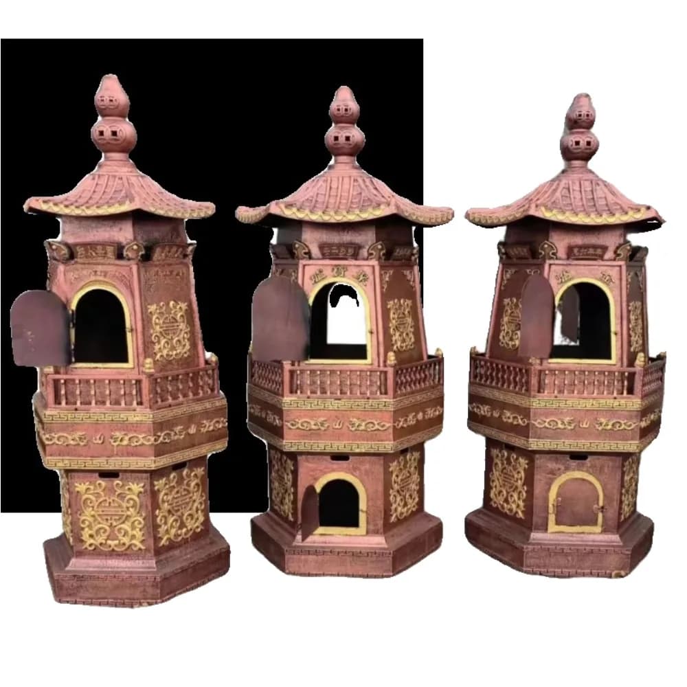 Temple Cast Iron Hexagonal Paper Burning Furnace Huabao Gold and Silver Furnace Antique Paper Burning Furnace