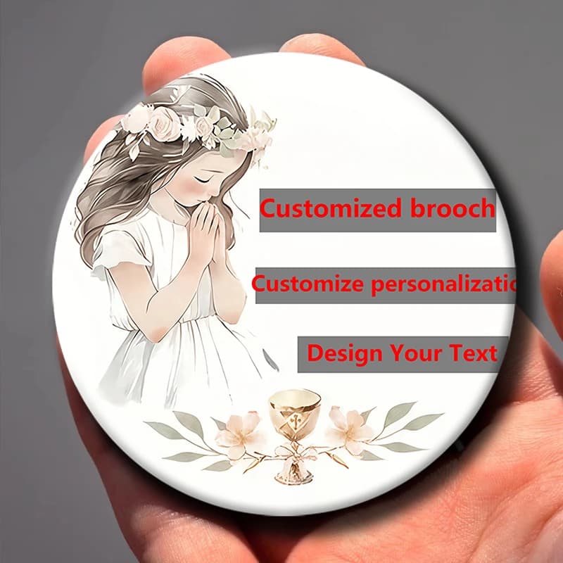 Customized Baptism Brooch Cross Religious Emblem Suitable for The First Communion Communion Decoration Elegant Religious Design