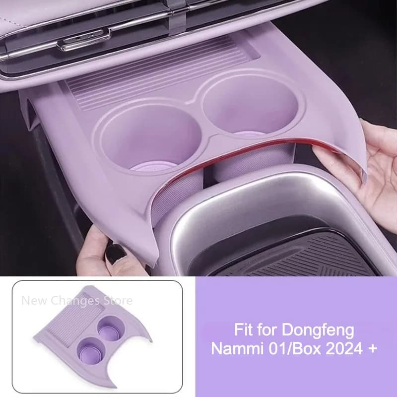 Car Style Storage Box Tray Pad Fit for Dongfeng Nammi 01/Box 2024 + Central Console Water Cup Holder Organizer Cover Accessories