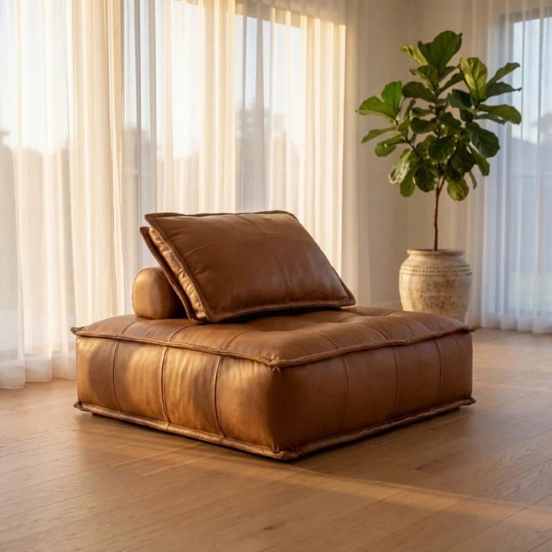 Luxurious minimalist aniline ball sofa, comfortable swivel sofa, eco-friendly and suitable for villas, living rooms