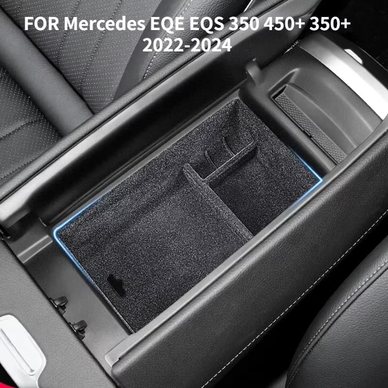 Car Organizer Box for Mercedes Benz AMG EQS EQE 350 450+ 2022 2023 2024 Armrest Storage Center Console Sundries Tray Accessories