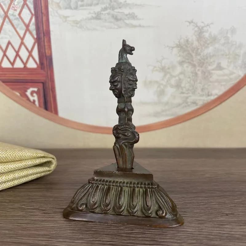 Copper Vajra, Three-sided Vajra, Tantric Collection, Vintage Ganesha High-Cap Set