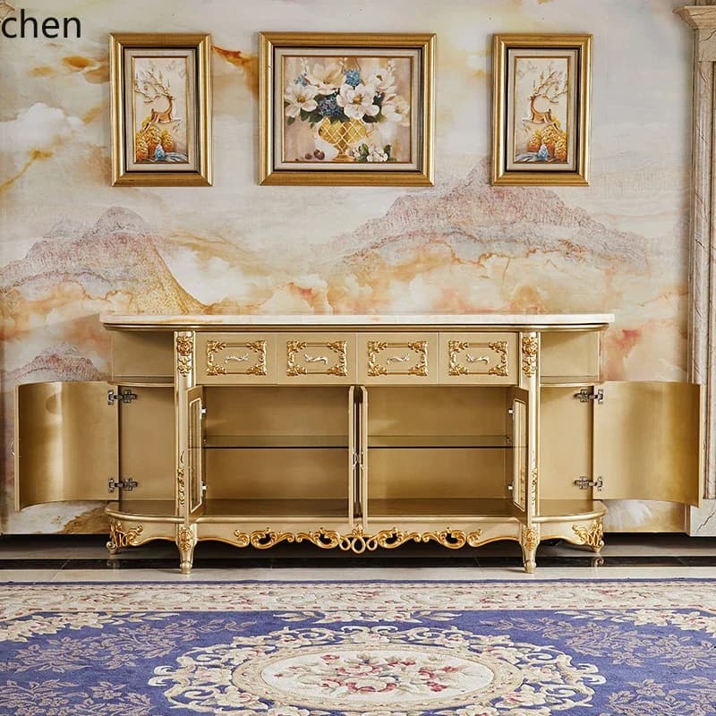 side cabinet all solid wood dining room storage wine cabinet household entrance living room partition cabinet