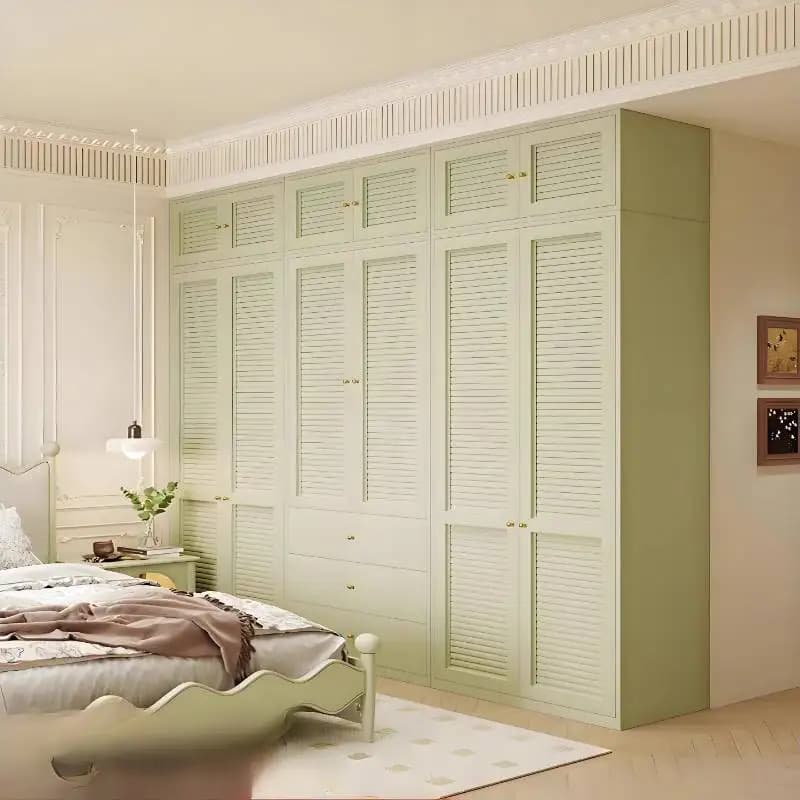 European Green Wardrobes Customized Modern Luxury Drawers Cute Wardrobes Adult Wooden Armadio Guardaroba Bedroom Furniture