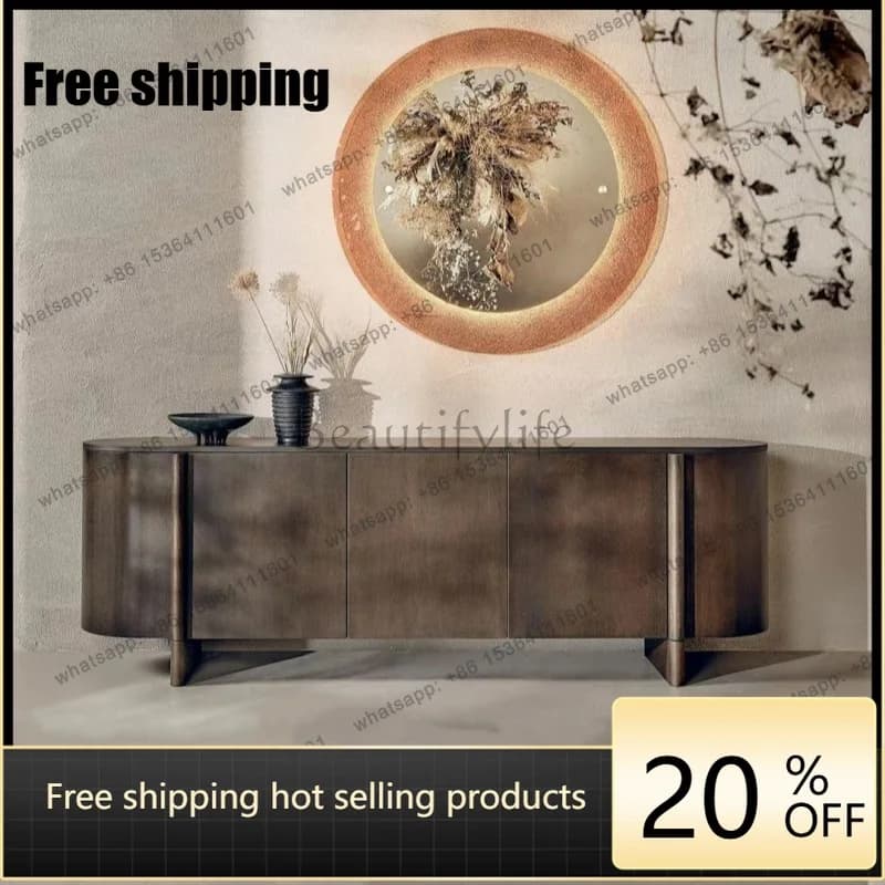 hot -Nordic paint dining side cabinet hallway cabinet modern simple multi-functional high-end storage decorative cabinet