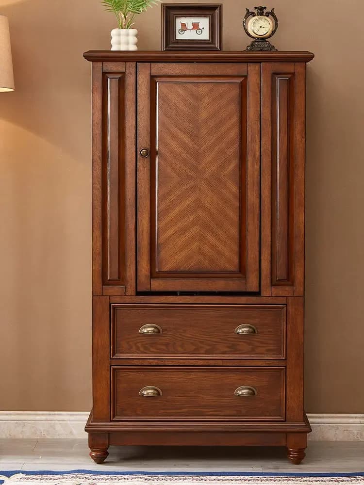 HT  American solid wood dresser bedroom retro storage integrated small apartment jewelry cabinet