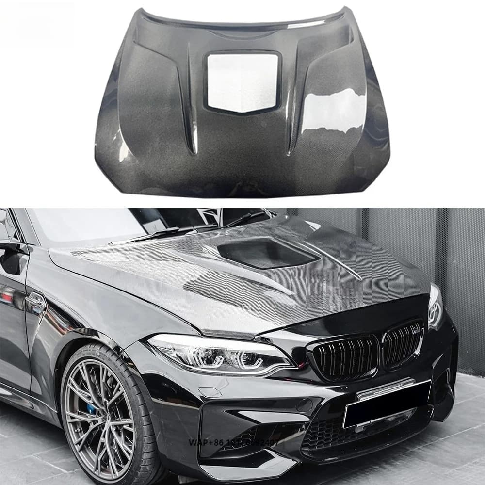 F22 IMP Style Carbon Fiber Front Bonnet Hood for 2 Series M2 M2C F87 F22 Engine Hood Bodykit