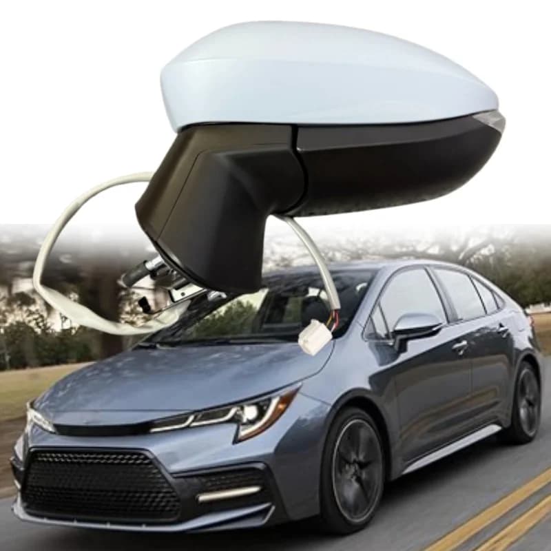 7 Wire Side Door Mirror Assembly For Toyota Corolla 2020 2021-2024 US Version White Blind Spot Light Wing Mirror Car Accessories