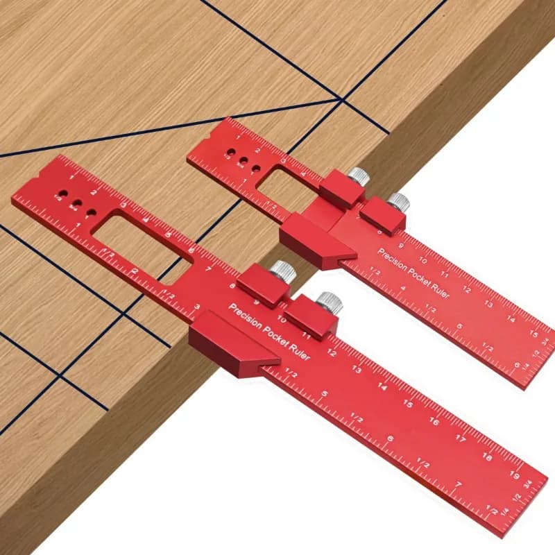 Multi Functional Aluminum Alloy Positioning/Marking Ruler for Woodworking, Adjustable Angle Measuring Tool DIY Carpentry Tool