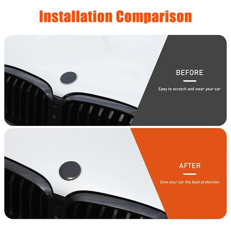 For BMW 5 Series G60 2024+ X3 G01 2018-2023 ABS black car front and rear logo cover decorative sticker car exterior accessories
