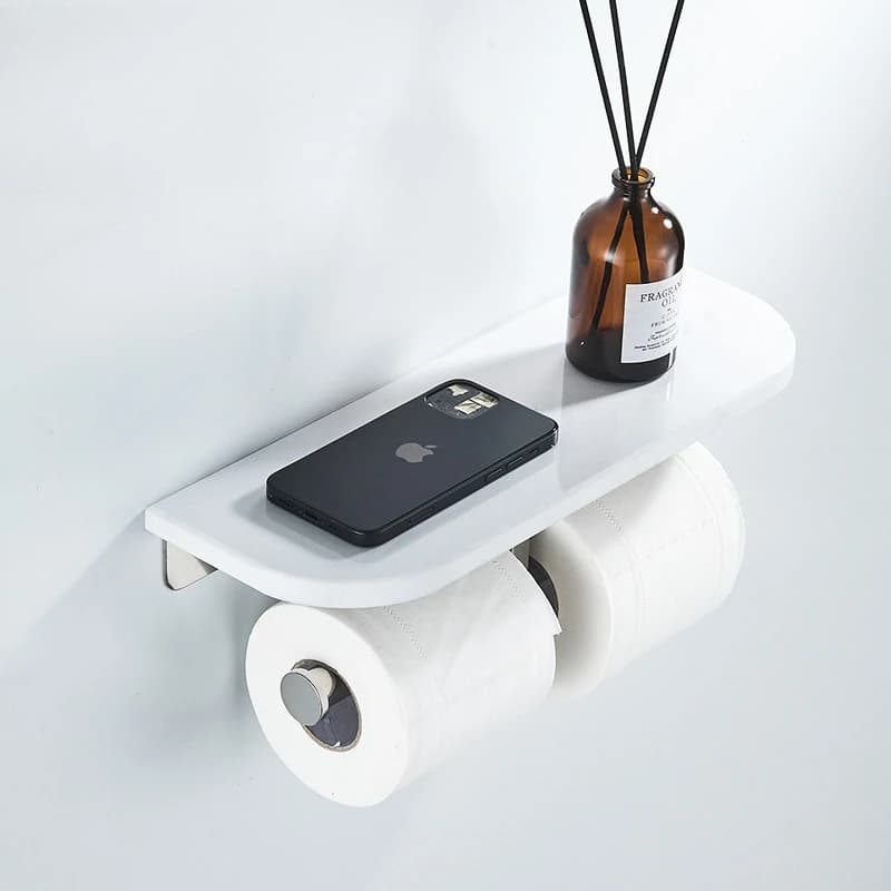 304 stainless steel marble tissue holder, bathroom phone paper hanging rack, American style