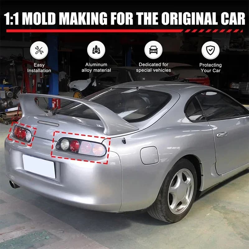 For Toyota Supra 1993-2002 aluminum alloy black car styling car tail light decorative patch car exterior accessories 2Pcs