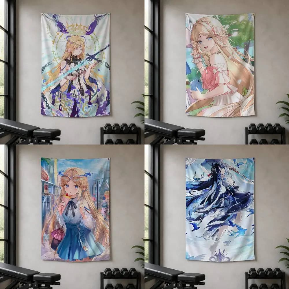 W-Wuthering Waves C-Cartethyia Decorative Art Flag Banner for Picnic Camping Party and Home Decor