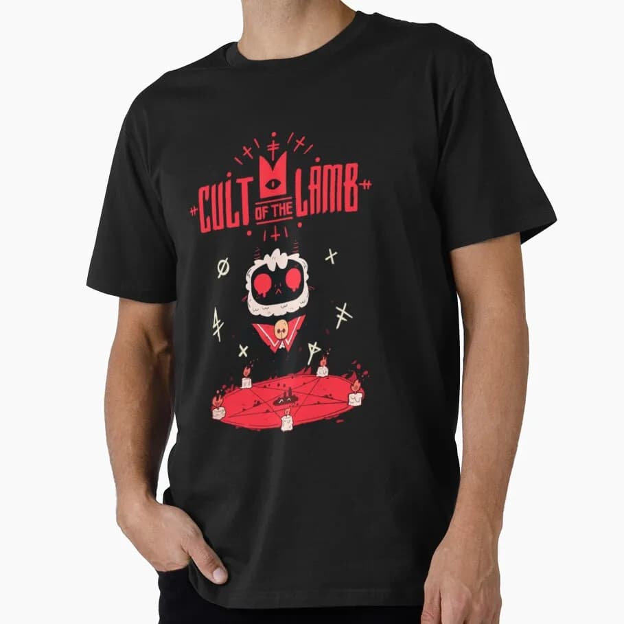 Cult of the Lamb Themed 0428 Horror game Gift T-Shirt for gamer 100% Cotton printed Short-Sleeve Unisex Tee All Size Tops S–6XL