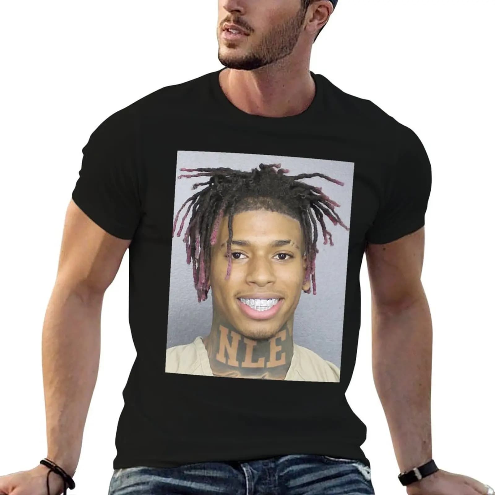 NLE Choppa Mugshot Classic T-Shirt luxury designer football t shirt shirts men graphic