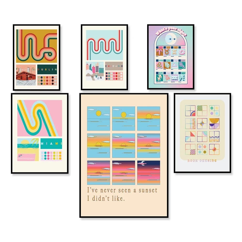 Denver Printable,Ibiza Printable ,Austin Printable,Nashville Printable Wall Art, City Art Poster, Retro Abstract  Poster,