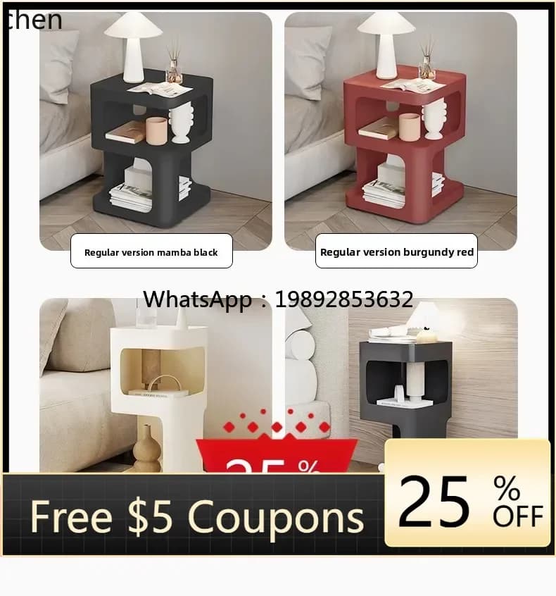 U8 Ultra-Narrow Iron Art Bedside Table Simple Bedside Cabinet Small Bedside Table Narrow Style
