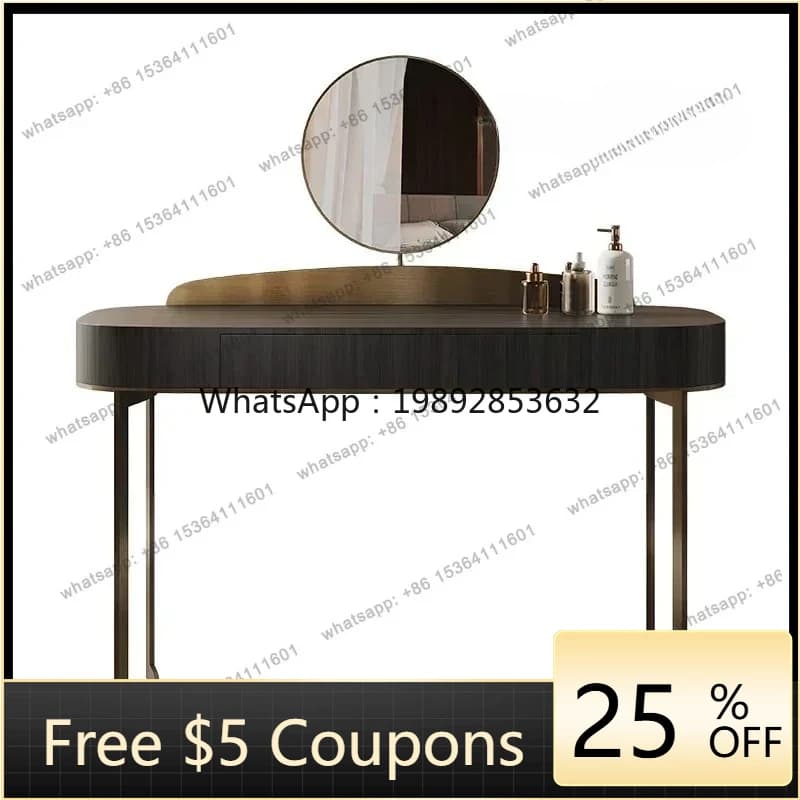 W2 Large Chair Mirror Vanity Table Wood Storage Black Set Drawers Bedroom Dressers Makeup Desk Girl Stool