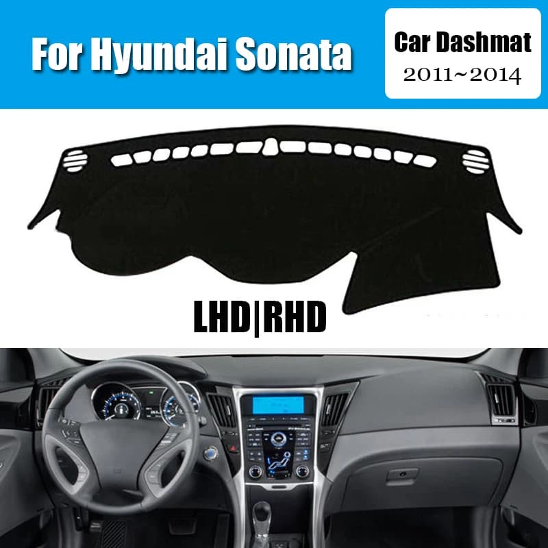 Car Dashboard Cover Dash Mat For Hyundai Sonata 2011~2014 Non-slip Sun Shade DashMat LHD RHD Car-styling Suede Leather