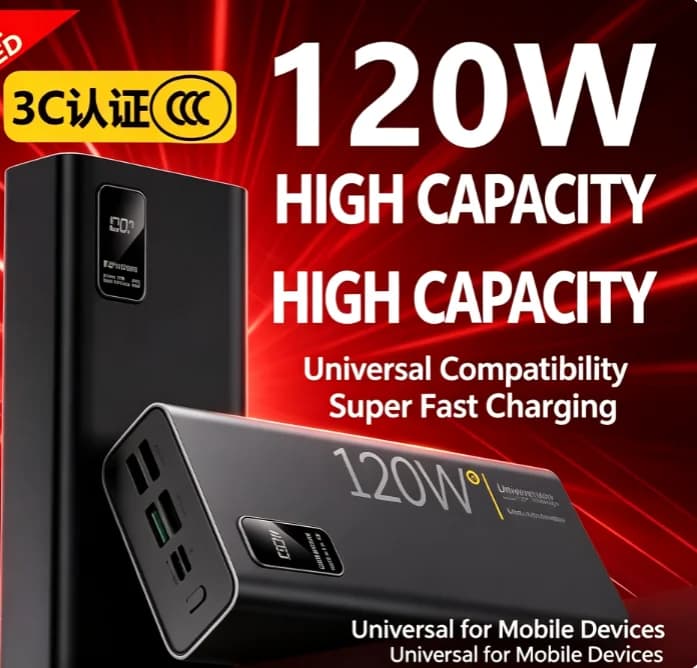 Big Capacity Portable Charger 120W High Speed Fast Charge External Power Bank
