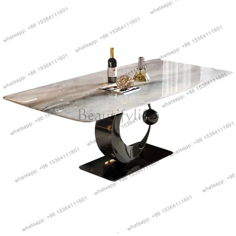 Italian supercrystalline stone dining table household small apartment modern simple dining table