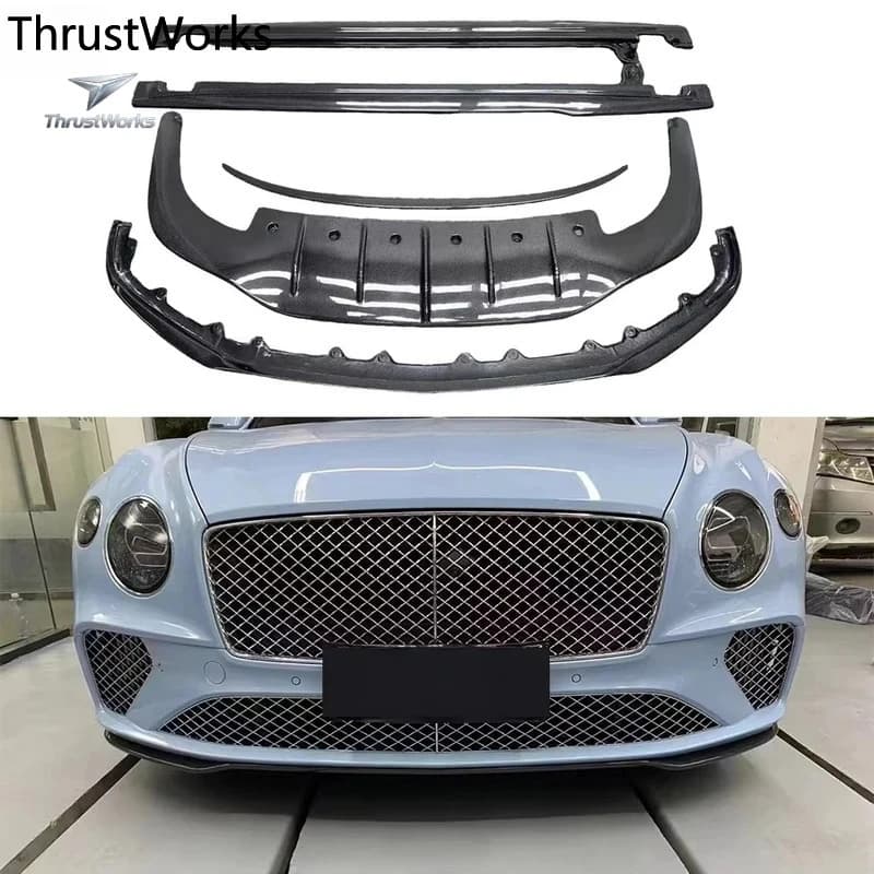 ThrustWorks W12 Carbon Fiber Front Lip Sp GT Rear Bumper Diffuser Side Skirt Spoiler Bodykit 18-24