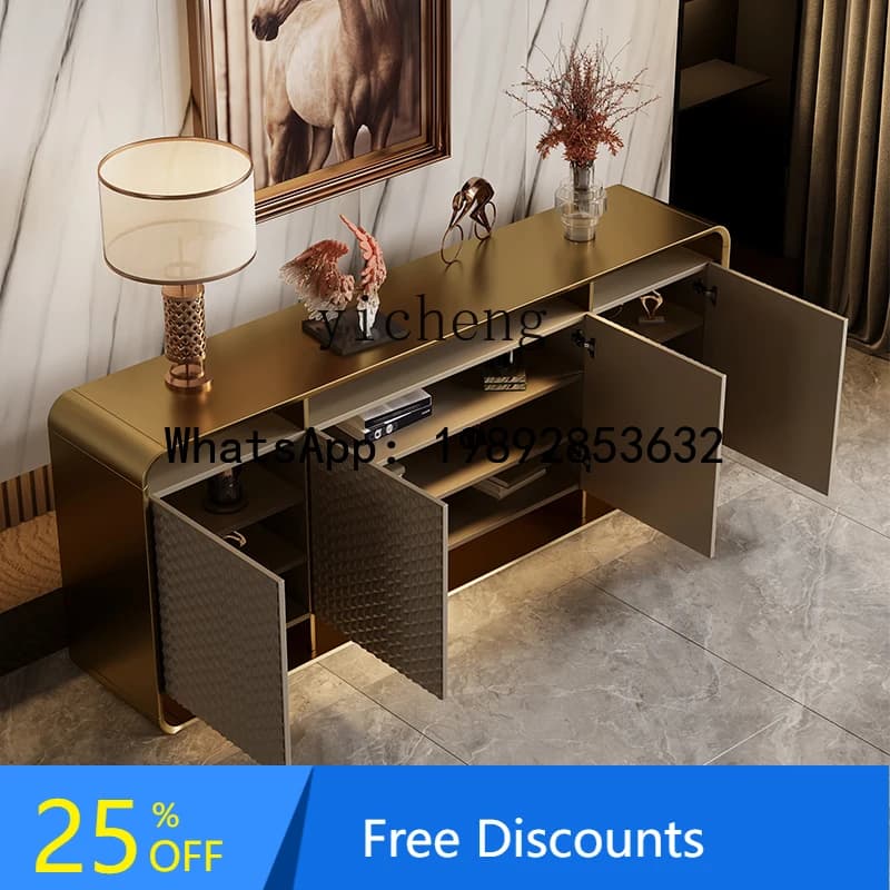 TT light luxury dining side cabinet partition locker bedroom TV side cabinet back solid wood entrance cabinet