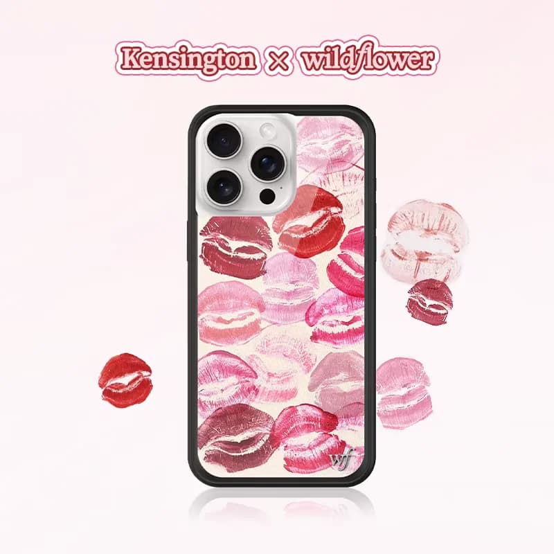 Wildflower Kensingtonss Girls Phone Case for iPhone 12 13 14 15 16 17 18 Pro Max Plus Air 18Pro wf kiss mark Lipstick Lips Cover