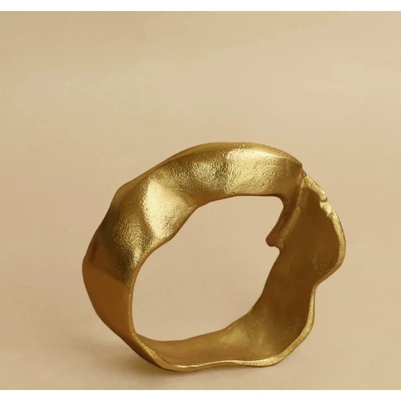 Modern minimalist aluminum geometric ring-shaped decorative piece - minimalist golden art decorative item