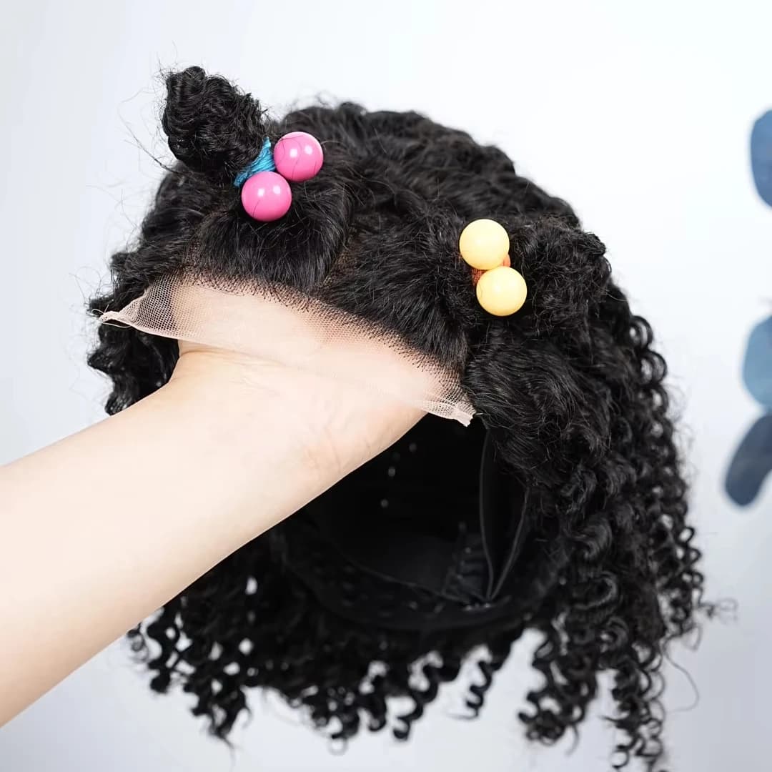 New Arrival Wholesale 4x4 Lace Glueless Human Hair Curly Wig for Kids Pre-Plucked Natural Hairline