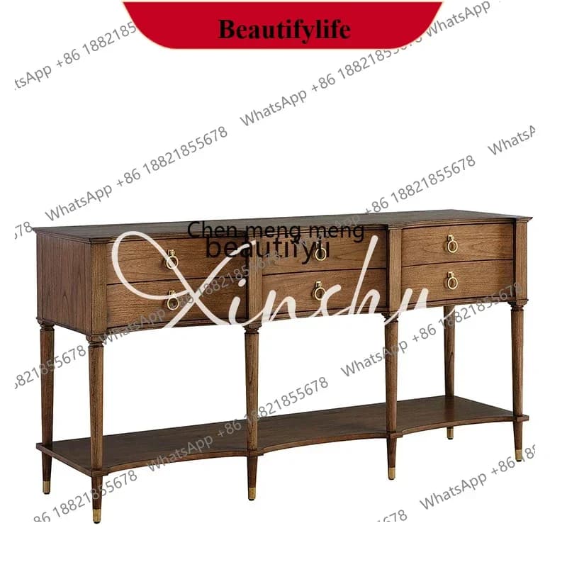 D178 French key entrance cabinet facing the door, American small apartment entrance table, living room solid wood dining side ca