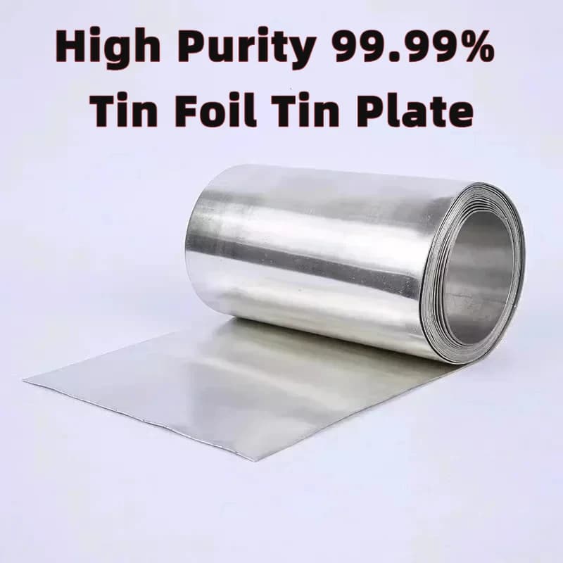 High Purity 99.99% Tin Foil Tin Plate, Custom Size Sn99.99% Tin Sheet Scientific Research, Industrial Use