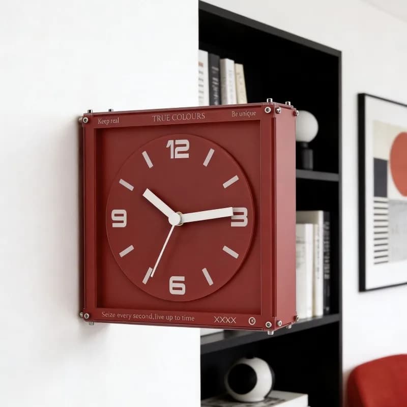Clock wall new living room red double surface list 2026 wall acrylic dopamine double-sided wall clock
