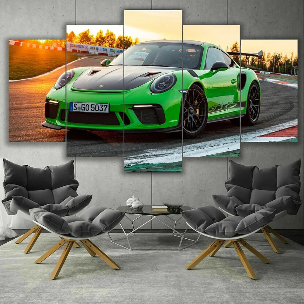 5 Pieces Canvas Wall Art Racing Sports Car Poster Print Living Room Home Decor HD Modern Bedroom Mural Picture Artwork Painting