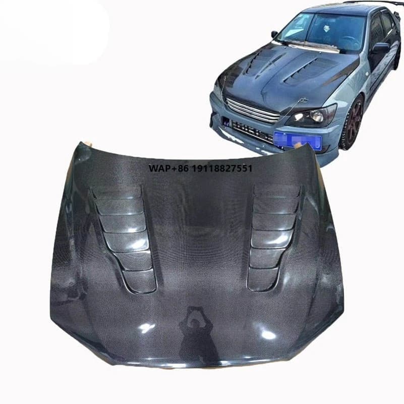ForIS200 Altezza 1998-2005 XE10 Carbon Fiber EPA Style Hood / Bonnet - Real Carbon Fiber for JDM Sport Sedan