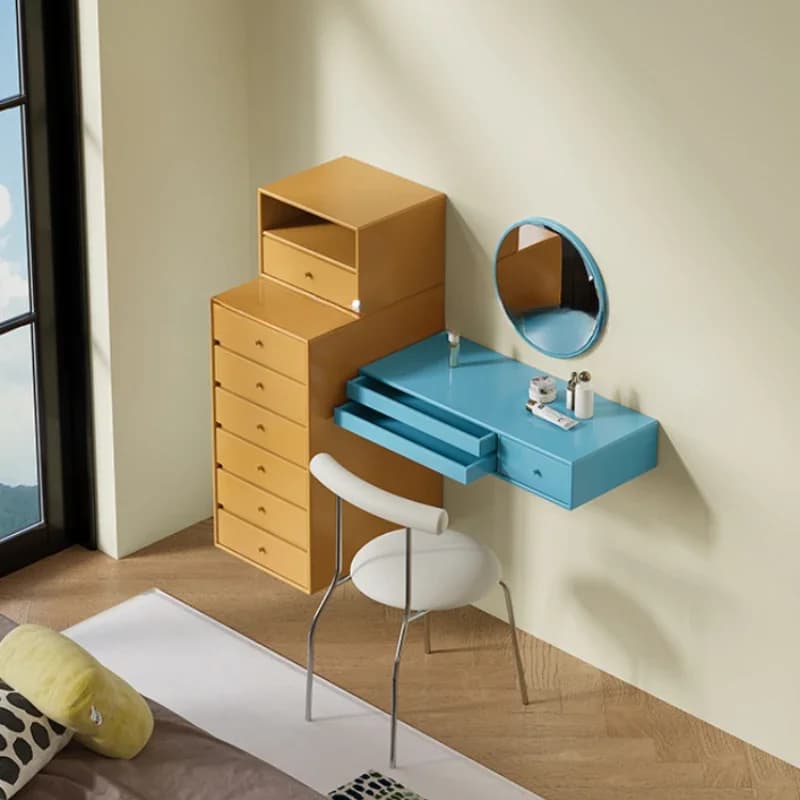 *v forCompact Nordic Mirror Vanity Table Drawers Adult Simple Chair Cabinet Makeup Vanity Bedroom Girl Set  Furniture Home c