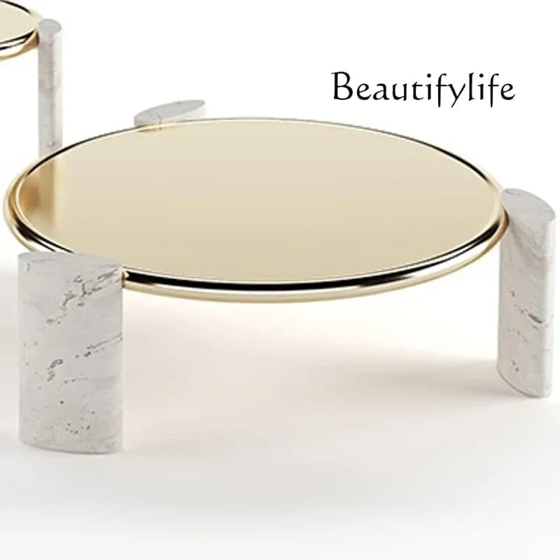 0 Marble Tea Table Simple Modern Round Size Tea Table Combination
