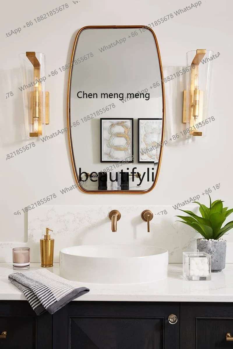 Modern light luxury bathroom mirror bathroom, wall-mounted decorative mirror light luxury enigma mirror2936