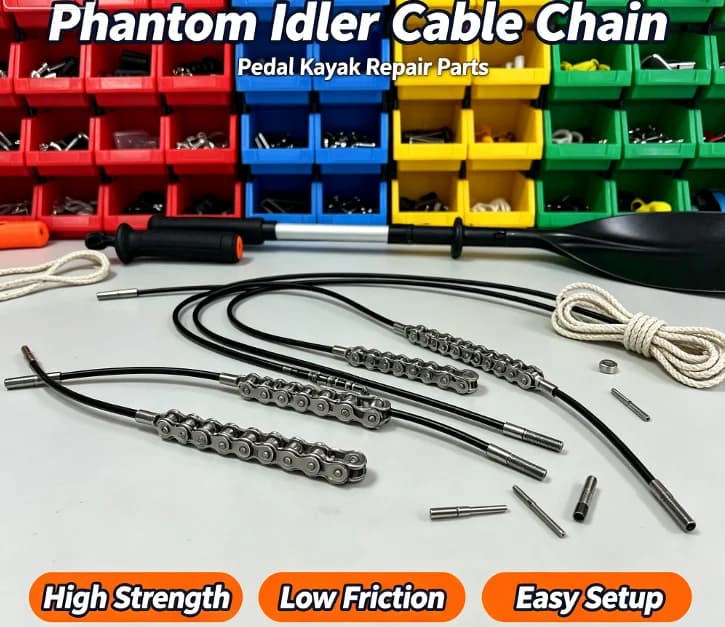 Water Sport Kayaking Phantom Drive Idler Cable Chain Spare Pull‑Wire for Pedal Kayak Drive System Repair Replacement