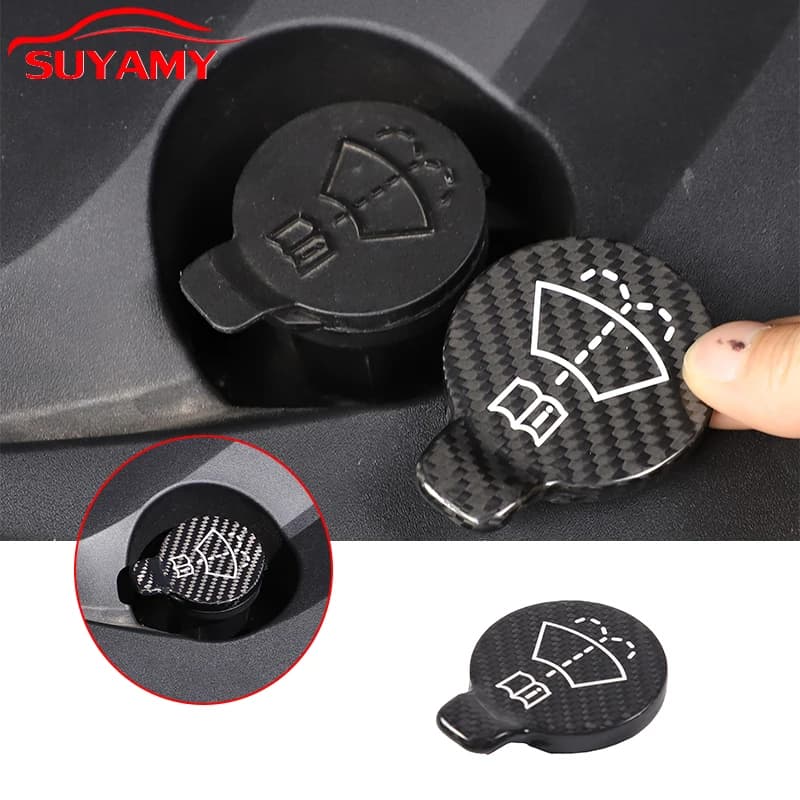 For Corvette C8 Stingray Z51 Z06 2020-2023 Car Windshield Wiper Washer Fluid Reservoir Cap Cover Real Carbon Fiber Accessories
