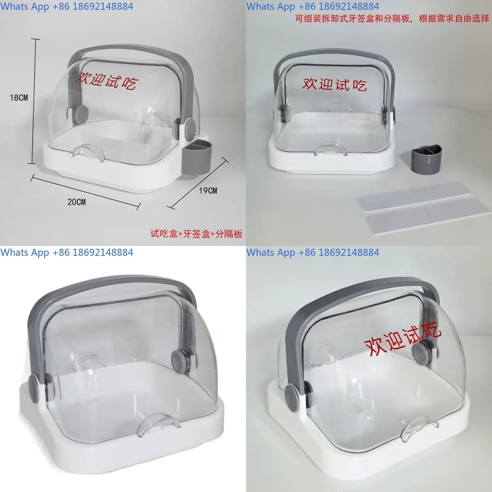 Round transparent lid food storage container for fruit tasting snack buffet display