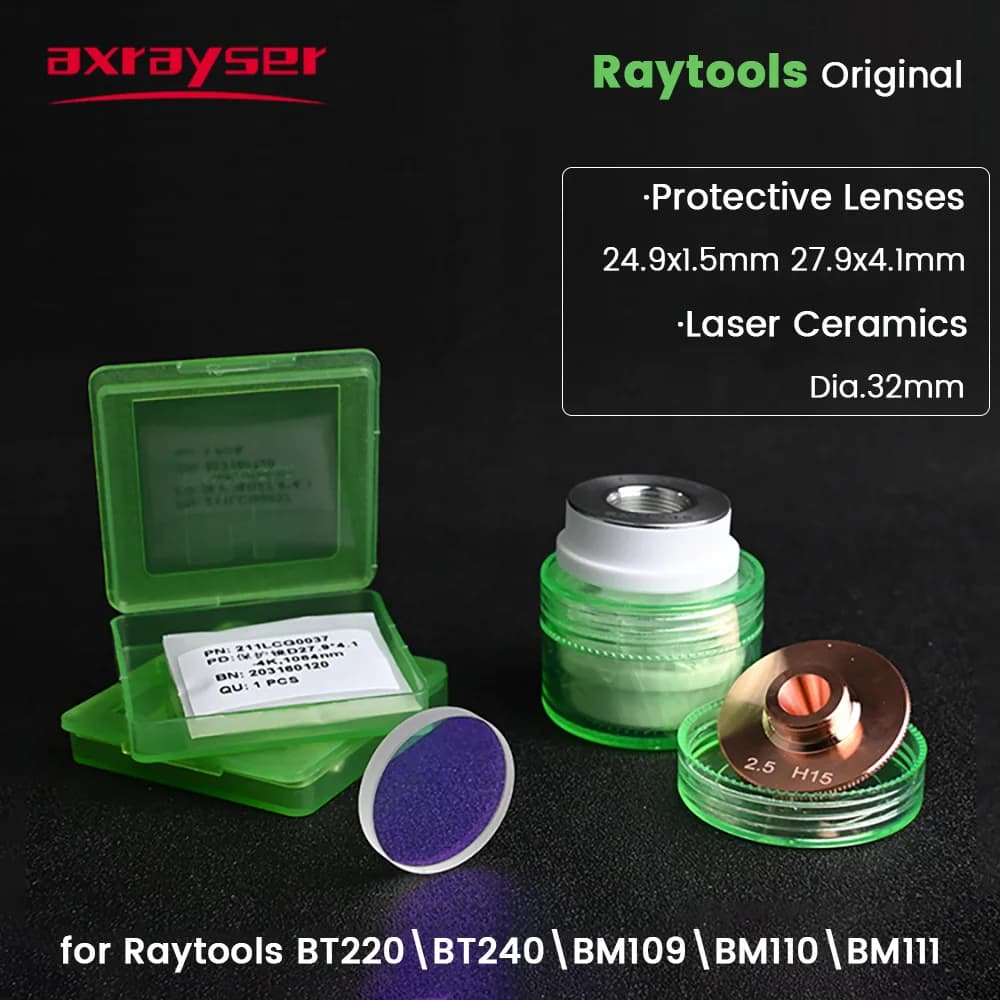 Original Raytools Laser Protective Windows 27.9*4.1 24.9*1.5 Optical Lens 211LCG0037 211LCG0020 Laser Ceramic for BT240 BM109