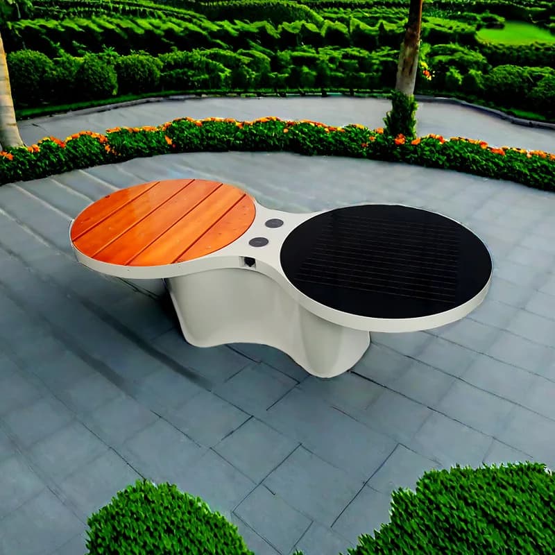 Outdoor solar seat wireless charging bluetooth music photovoltaic smart table and chair park leisure bench