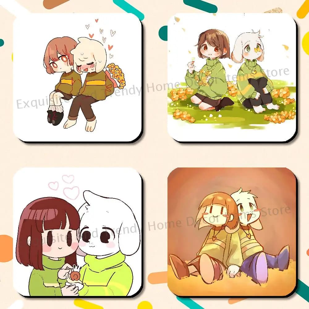 U-Undertales Asriel Chara Fridge Freezer Refrigerator Magnets Metal Cabinet Dimensions 75x75mm Magnetic Sticker Cover Home