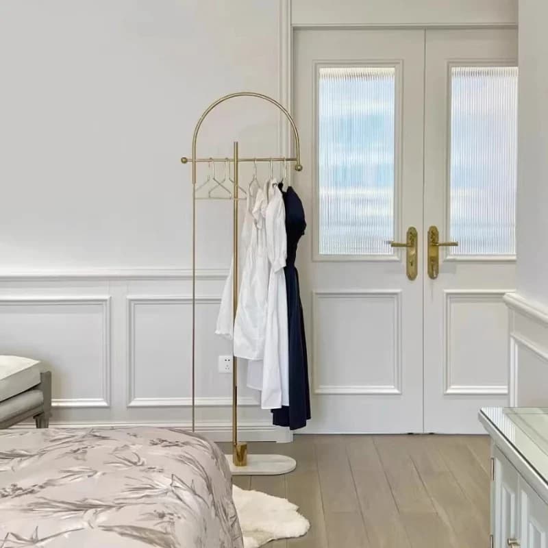 Coat rack Floor-to-ceiling hanger bag ins bedroom French light luxury minimalist storage Nordic stainless steel